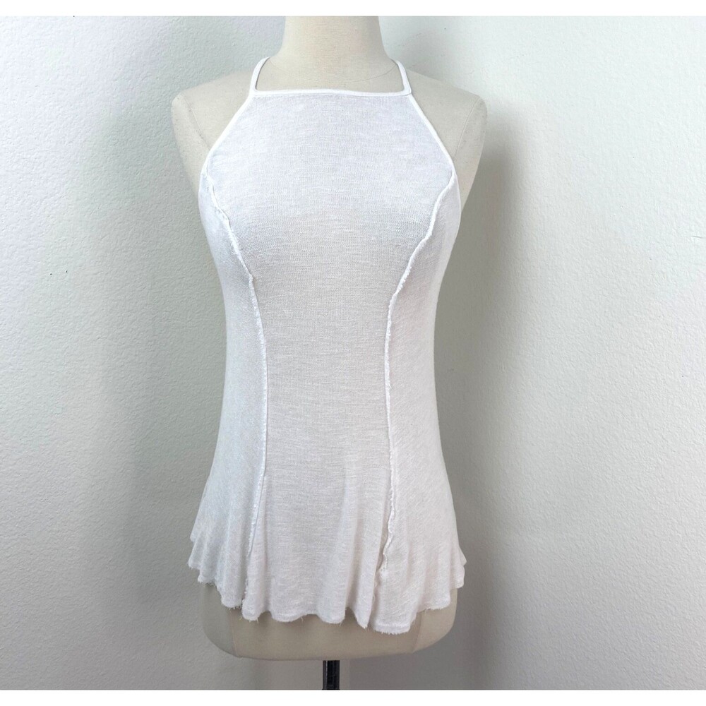 Intimately Free People White Knit Lace Racerback Tank Top XS Sleepwear Coquette